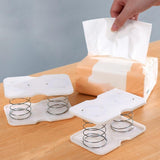 10 pcs Tissue Box Spring - Tissue Holder - Tissue Box Lift - Tissue Box Base Support - Tissue Dispenser - Spring Holder - Napkin Holder - Tissue Storage Box - Bathroom Organizer - Toilet Accessories - Kitchen Gadget - White - 1 Piece