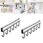 2 Pieces Under-Shelf Mug Holder Rack for Cups and Kitchen Utensils, Space-Saving Hanging Storage with No Drilling Required, Black
