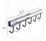 2 Pieces Under-Shelf Mug Holder Rack for Cups and Kitchen Utensils, Space-Saving Hanging Storage with No Drilling Required, Black