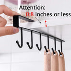 2 Pieces Under-Shelf Mug Holder Rack for Cups and Kitchen Utensils, Space-Saving Hanging Storage with No Drilling Required, Black