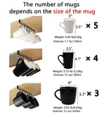 2 Pieces Under-Shelf Mug Holder Rack for Cups and Kitchen Utensils, Space-Saving Hanging Storage with No Drilling Required, Black