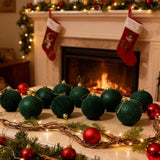 Christmas Ball Set - Velvet Christmas Balls - Unbreakable Christmas Decorations - Velvet Pendants - Christmas Tree Decorations - Luxury Christmas Decorations - Christmas Tree Pendants - Plastic Balls - Atmospheric Decoration - Christmas Ornaments - Dark R - Side View