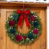 Christmas Ball Set - Velvet Christmas Balls - Unbreakable Christmas Decorations - Velvet Pendants - Christmas Tree Decorations - Luxury Christmas Decorations - Christmas Tree Pendants - Plastic Balls - Atmospheric Decoration - Christmas Ornaments - Dark R