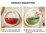 Cotton Pad Holder - Bathroom Organizer - Cotton Swab Holder - Makeup Organizer - Cosmetics Storage - Wall Rack - Wall Storage Box - Bathroom Accessories - Jewelry Box - Toiletries - Self-Adhesive - Yellow - 1 Piece - Rear View