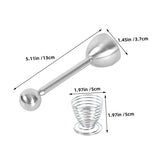 Egg Taper - Egg Cup - Egg Opener - Egg Shell Breaker - Egg Holder - Egg Cracker - Breakfast - Kitchen Utensils - Egg Beater - Kitchen Gadgets - Soft-Boiled Egg - Egg Cracker - Egg Slicer - Dishwasher Safe Stainless Steel - Silver - 2 Piece Set - Low Angle