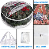 Storage bag - Christmas wreath organizer - Transparent Christmas wreath - Storage box - Christmas tree storage bag - Wreath organizer - Artificial wreath organizer - Organizer - With handle - White - 60 cm - 2 pieces
