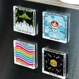 Fridge magnet set - DIY decoration - magnetic wall sticker - living room decoration - decoration - office decoration - party decoration - Christmas gifts - Christmas gifts for adults - Acrylic - Transparent - 5 cm x 5 cm - 24 pieces