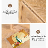 Photo frame - 3D photo frame - Wooden photo frame - Bedroom decoration - Living room decoration - Christmas decoration for indoors - Wooden - Transparent - 2 pieces - Side View