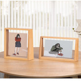 Photo frame - 3D photo frame - Wooden photo frame - Bedroom decoration - Living room decoration - Christmas decoration for indoors - Wooden - Transparent - 2 pieces - Low Angle