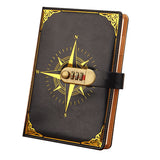 Diary - Journal - diary with lock - password book - Notebook - notebook A5 - diary for adults - books - Retro - Creative - Christmas gifts - Christmas gifts for adults - gift for women - gift for men - black - 45-Degree Angle