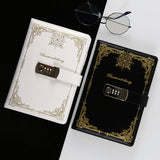 Diary - Journal - diary with lock - password book - Notebook - notebook A5 - diary for adults - books - Retro - Creative - Christmas gifts - Christmas gifts for adults - gift for women - gift for men -White