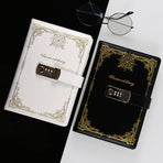 Diary - Journal - diary with lock - password book - Notebook - notebook A5 - diary for adults - books - Retro - Creative - Christmas gifts - Christmas gifts for adults - gift for women - gift for men -White
