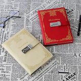 Diary - Journal - diary with lock - password book - Notebook - notebook A5 - diary for adults - books - Retro - Creative - Christmas gifts - Christmas gifts for adults - gift for women - gift for men -White - Side View