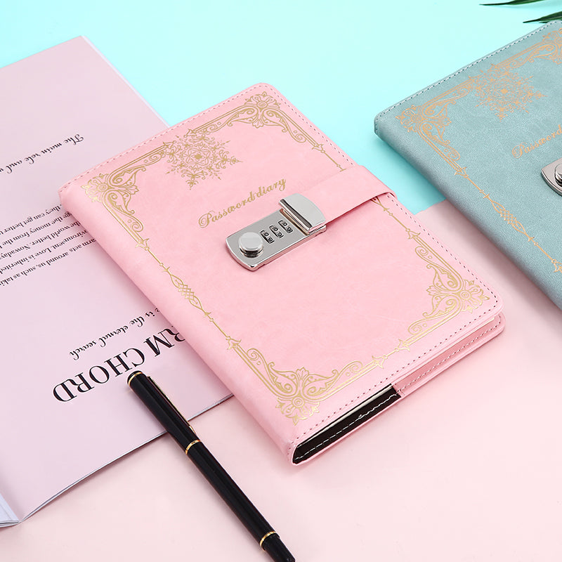 Diary - Journal - diary with lock - password book - Notebook - notebook A5 - diary for adults - books - Retro - Creative - Christmas gifts - Christmas gifts for adults - gift for women - gift for men -White