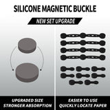 Airfryer Accessories - Magnetic Clips - Baking Paper Holder - Airfryer Weights - Hot Air Fryer Accessories - Silicone Fastener - Heat Resistant - Inserts Stopper - Round - Black - 4 pieces - Side View