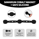 Airfryer Accessories - Magnetic Clips - Baking Paper Holder - Airfryer Weights - Hot Air Fryer Accessories - Silicone Fastener - Heat Resistant - Inserts Stopper - Round - Black - 4 pieces - Top-Down View