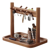 Wooden Key Holder and Entryway Organiser with Tray and Hooks for Keys, Jewellery and Everyday Home Storage, for Home, Travel and Daily Use