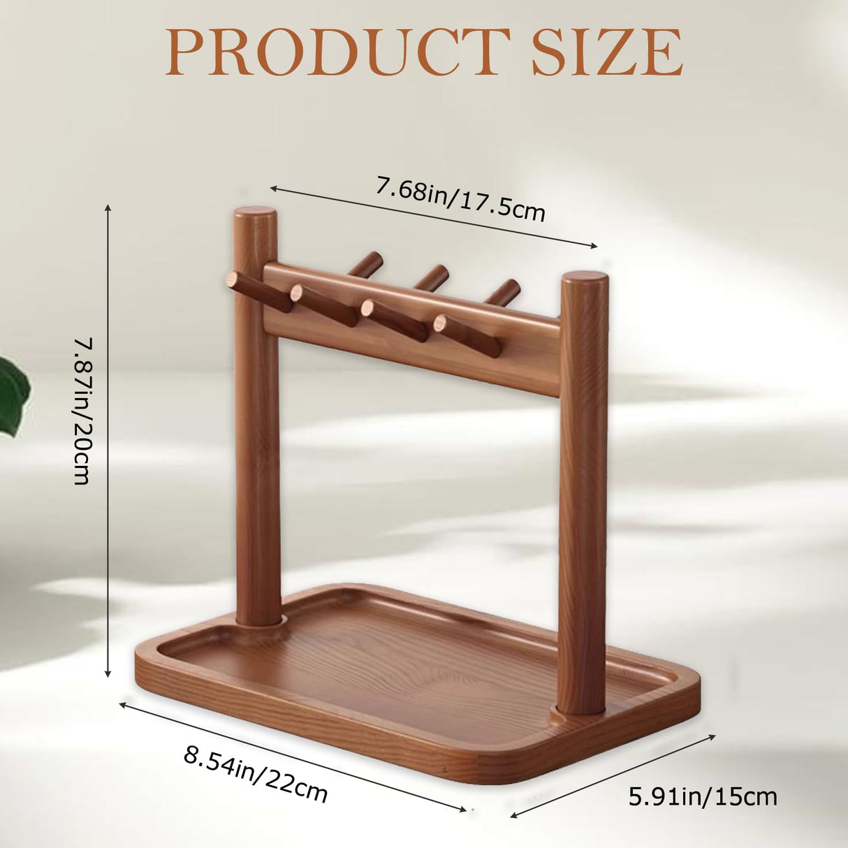 Wooden Key Holder and Entryway Organiser with Tray and Hooks for Keys, Jewellery and Everyday Home Storage, for Home, Travel and Daily Use