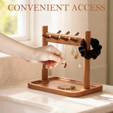 Wooden Key Holder and Entryway Organiser with Tray and Hooks for Keys, Jewellery and Everyday Home Storage, for Home, Travel and Daily Use