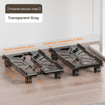 Adjustable PC Tower Stand with Wheels, Mobile CPU Trolley for Desktop Computers, Gaming Setups and Office Floors, Black