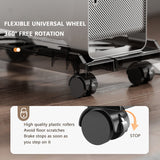 Adjustable PC Tower Stand with Wheels, Mobile CPU Trolley for Desktop Computers, Gaming Setups and Office Floors, Black - Top-Down View