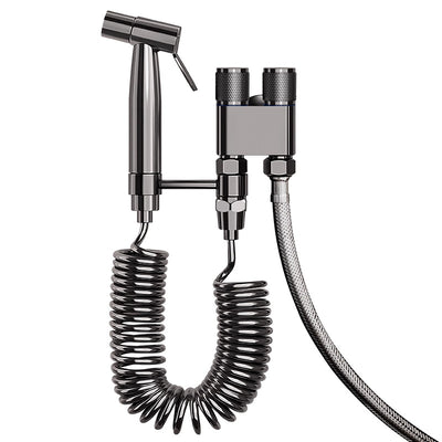 Bidet Sprayer - Hand Shower Toilet - Shattaf - WC Shower - Toilet Sprayer - Hand Bidet - Bidet Faucet - Intimate Hygiene - Stainless Steel - Bathroom Accessories - Complete Set with Hose - Including Adapter 1/2 to 3/8 - Gray - 1 Piece