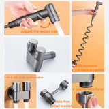 Bidet Sprayer - Hand Shower Toilet - Shattaf - WC Shower - Toilet Sprayer - Hand Bidet - Bidet Faucet - Intimate Hygiene - Stainless Steel - Bathroom Accessories - Complete Set with Hose - Including Adapter 1/2 to 3/8 - Gray - 1 Piece - 45-Degree Angle