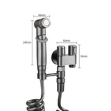 Bidet Sprayer - Hand Shower Toilet - Shattaf - WC Shower - Toilet Sprayer - Hand Bidet - Bidet Faucet - Intimate Hygiene - Stainless Steel - Bathroom Accessories - Complete Set with Hose - Including Adapter 1/2 to 3/8 - Gray - 1 Piece - Rear View