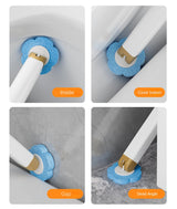 Toilet Brush Set - Toilet Brush with Holder - Cleaning Brush - Disposable Brush Heads - Refillable Toilet Brush - Sanitary Tool - Flexible Toilet Brush - Sponge Brush - Toilet Set - Bathroom Fittings - Including Refills - Household - White - 1 Piece