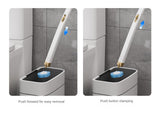 Toilet Brush Set - Toilet Brush with Holder - Cleaning Brush - Disposable Brush Heads - Refillable Toilet Brush - Sanitary Tool - Flexible Toilet Brush - Sponge Brush - Toilet Set - Bathroom Fittings - Including Refills - Household - White - 1 Piece