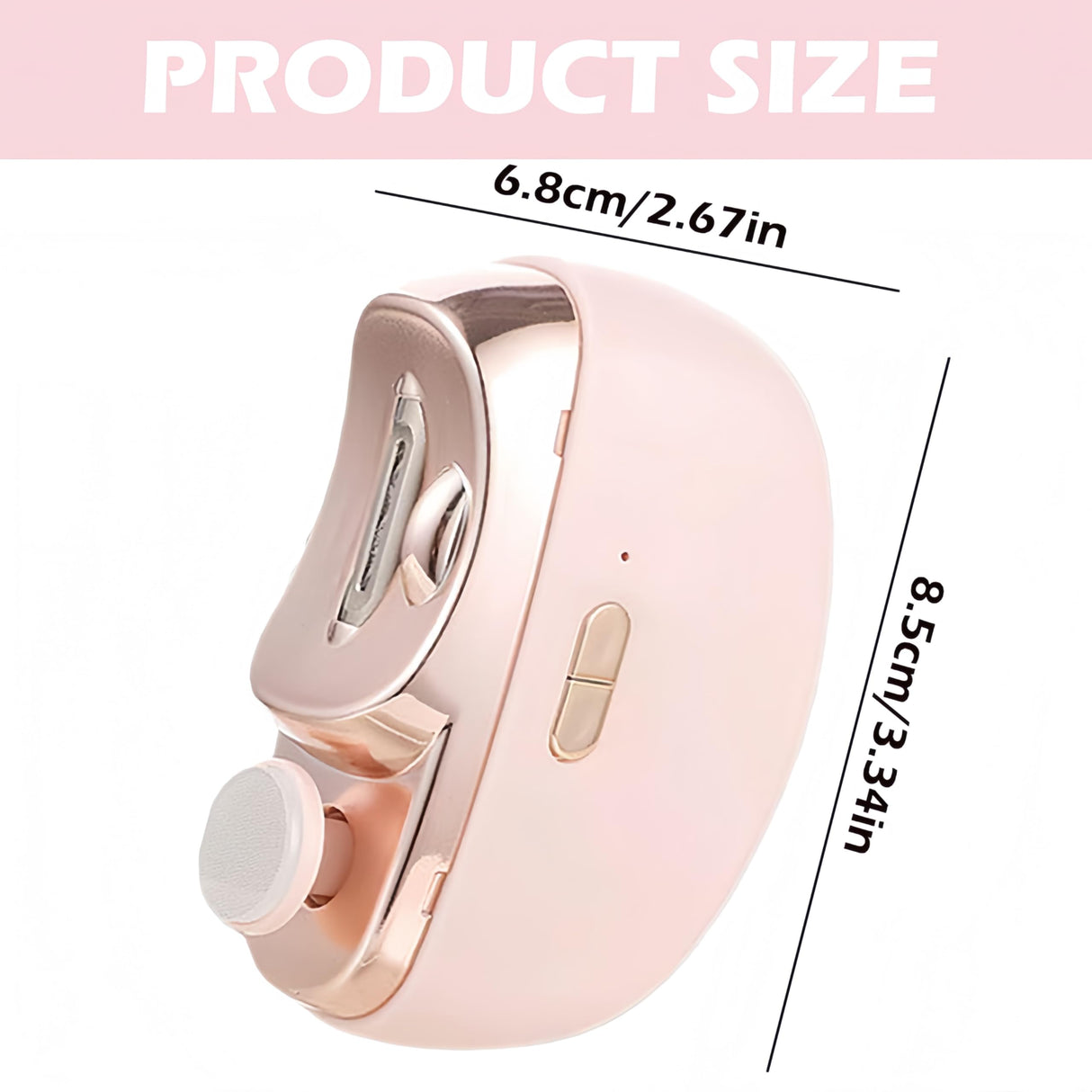 Electric nail clipper - Automatic nail trimmer - Manicure set - Nail care - Electric nail file - Rechargeable - Nail scissors - Hand care - Nail polishing - Nail styling - Cordless - Gray - 1 Piece