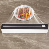 Foil Cutter - Cling Film Dispenser - Aluminum Foil Holder - Foil Cutter with Suction Cups - Kitchen Drawer Organizer - Anti-Slip Mount - Kitchen Roll Holder - Wrapping Paper Cutter - Refillable Foil Holder - Kitchen Gadgets - White - 1 Piece - Side View