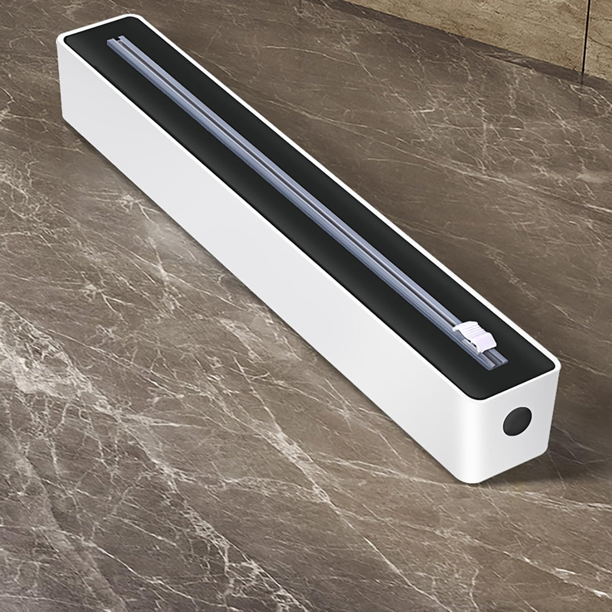 Foil Cutter - Cling Film Dispenser - Aluminum Foil Holder - Foil Cutter with Suction Cups - Kitchen Drawer Organizer - Anti-Slip Mount - Kitchen Roll Holder - Wrapping Paper Cutter - Refillable Foil Holder - Kitchen Gadgets - White - 1 Piece