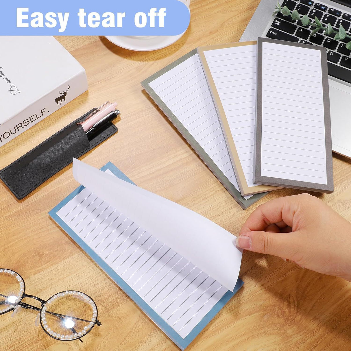 Magnetic Notepad Fridge - Grocery List - Memo Pad - To Do List - Writing Pad - Notebook - Magnetic Lists - Memo Pads - Weekly Planner - Desk Accessories - Neutral Colors - 4 Pieces