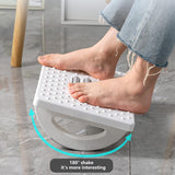 Footrest Desk - Ergonomic Footrest - Footstool - Desk Accessories - Leg Rest - Office Supplies - Footstool - Home Workplace - Gaming Setup - Ergonomics - Tiltable - Anti-Slip - Black - 1 Piece - Front View