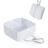 Foldable Dog Food Bowl - Dog Drinking Bowl - Dog Bowl - Travel Bowl - Water Bowl - Food Bowl - Dog Supplies - Hiking - Camping - On the Go - Silicone Bowl - Portable Food Bowl - Dog Accessories - White - 1 Piece