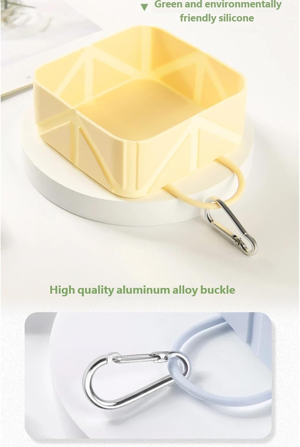 Foldable Dog Food Bowl - Dog Drinking Bowl - Dog Bowl - Travel Bowl - Water Bowl - Food Bowl - Dog Supplies - Hiking - Camping - On the Go - Silicone Bowl - Portable Food Bowl - Dog Accessories - Ochre Yellow - 1 Piece