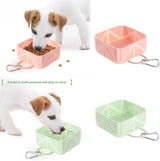 Foldable Dog Food Bowl - Dog Drinking Bowl - Dog Bowl - Travel Bowl - Water Bowl - Food Bowl - Dog Supplies - Hiking - Camping - On the Go - Silicone Bowl - Portable Food Bowl - Dog Accessories - Beige - 1 Piece - Front View
