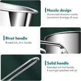 Deep Fryer - Mini Deep Fryer - Stainless Steel Oil Pan - Tempura Pan - Cooking Pan with Frying Basket - French Frying Pan - Induction and Gas - Frying Pan - Deep Fryer with Lid - Kitchen Accessories - Frying Set - Pans - Oil Filter - Sauté Pan - Silver - - Top-Down View