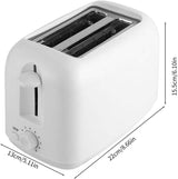 Toaster - Toaster - Toaster 2 Slices - Electric Toaster - Toasting Appliance - Kitchen Appliance - Kitchen Utensils - Bread Toaster - Kitchen Utensils - Household Appliances - Breakfast Appliance - White Toaster - White - 1 Piece - Front View