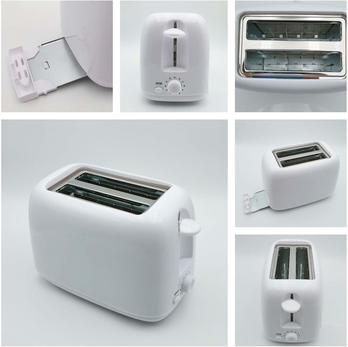 Toaster - Toaster - Toaster 2 Slices - Electric Toaster - Toasting Appliance - Kitchen Appliance - Kitchen Utensils - Bread Toaster - Kitchen Utensils - Household Appliances - Breakfast Appliance - White Toaster - White - 1 Piece