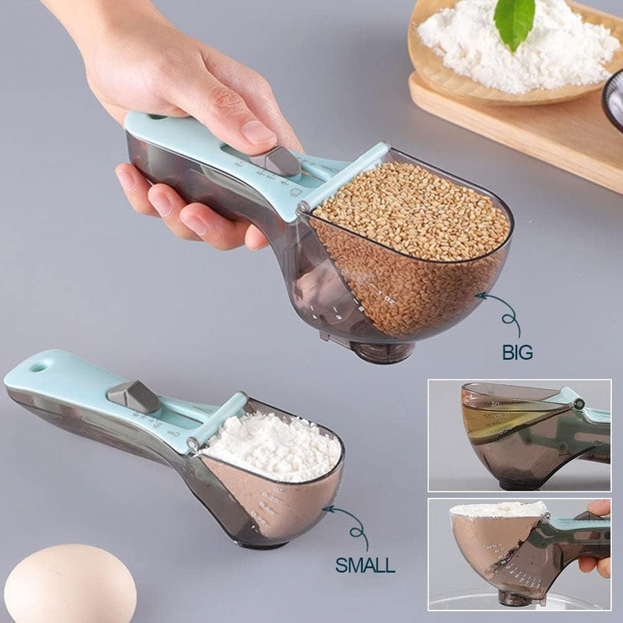 Measuring spoons - Measuring scoops - Adjustable measuring scoop - Measuring cup - Kitchen utensils - Baking utensils - Kitchen accessories - Teaspoon - Tablespoon - Coffee scoop - Dosing - Measuring - Baking utensils - Measuring spoon set - Blue - 3 piec