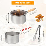 Deep fryer - Deep fryer - Saucepan - Cooking pot - Frying basket - Doughnut pan - Dutch oven - Induction pan - Gas - Electric - Frying set - Kitchen utensils - Kitchen accessories - Including tongs - Stainless steel - Stainless steel - Silver - 1 piece - Side View