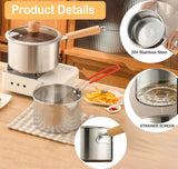 Deep fryer - Deep fryer - Saucepan - Cooking pot - Frying basket - Doughnut pan - Dutch oven - Induction pan - Gas - Electric - Frying set - Kitchen utensils - Kitchen accessories - Including tongs - Stainless steel - Stainless steel - Silver - 1 piece - Top-Down View