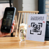 Menu Card Holder A4 - Photo Frame with Wooden Base - Table Stand - Brochure Holder - Acrylic Stand - Hospitality - Office - Wedding Decoration - Information Holder - Double Slot - Straight and Angled - Transparent and Wood - 3 Pieces - Rear View