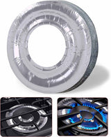 Gas stove protectors - Gas burner protectors - Aluminum foil gas stove - Gas stove foil - Kitchen accessories - Protective film - Extra thick - Universal - Cut to size - Hob protector - Round - Silver - 50 pieces