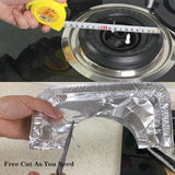 Gas stove protectors - Gas burner protectors - Aluminum foil gas stove - Gas stove foil - Kitchen accessories - Protective film - Extra thick - Universal - Cut to size - Hob protector - Round - Silver - 50 pieces - Top-Down View