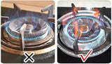 Gas stove protectors - Gas burner protectors - Aluminum foil gas stove - Gas stove foil - Kitchen accessories - Protective film - Extra thick - Universal - Cut to size - Hob protector - Round - Silver - 50 pieces - Rear View