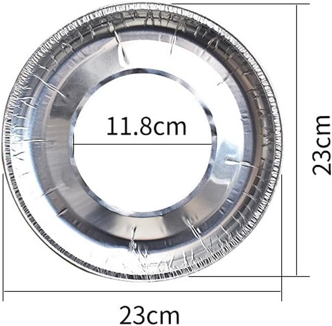 Gas stove protectors - Gas burner protectors - Aluminum foil gas stove - Gas stove foil - Kitchen accessories - Protective film - Extra thick - Universal - Cut to size - Hob protector - Round - Silver - 50 pieces