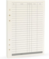 Notebook Refill A5 - Ring Binder Paper 6 Holes - Agenda Refill - Bullet Journal Paper - Refillable Notepad - Writing Paper - Planner Inserts - Office Supplies - School Supplies - Keeping Track of Finances -Budget Planner - White - 5 Pieces